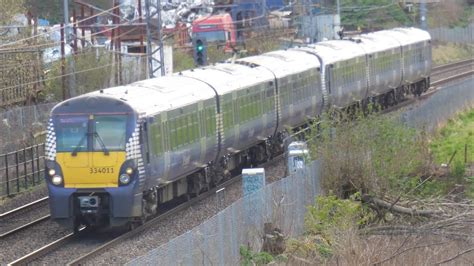 Car Scotrail Class 334 Arriving In To Edinburgh Park On A Helensburgh Central To Edinburgh