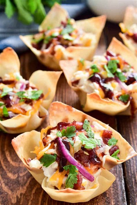 Bbq Chicken Wonton Cups Lemon Tree Dwelling