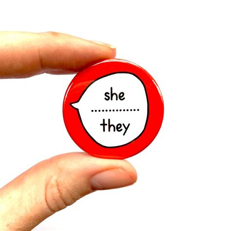 She They Gender Pronouns Dual Pronouns Pin Badge Button Etsy