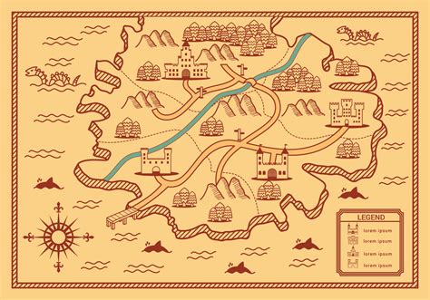 Ancient Map Vector Vector Art At Vecteezy