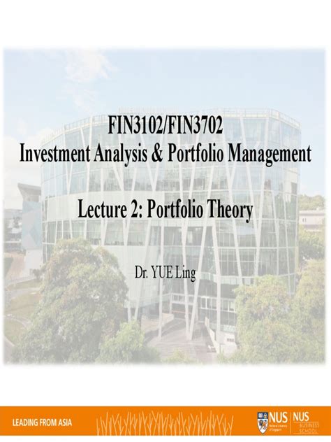 Invt02 Portfolio Theory 0810 Pdf Modern Portfolio Theory