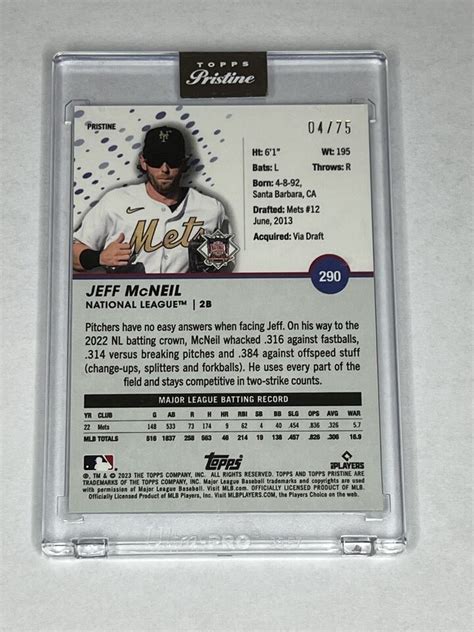 2023 Topps Pristine ENCASED BLUE PRISTINE REFRACTOR JEFF MCNEIL 290 4