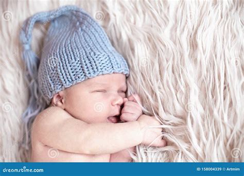 Newborn Baby Sleeping On White Background Stock Image Image Of