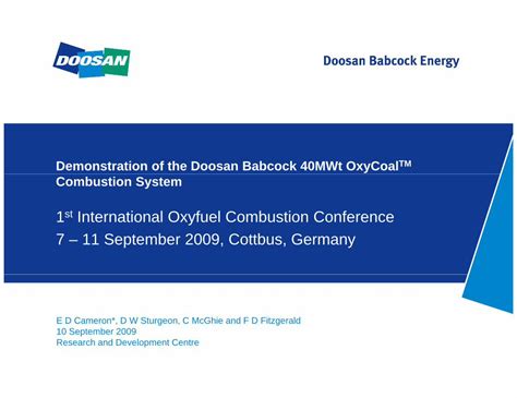 PDF 1st International Oxyfuel Combustion Conference 3 2 Demonstration