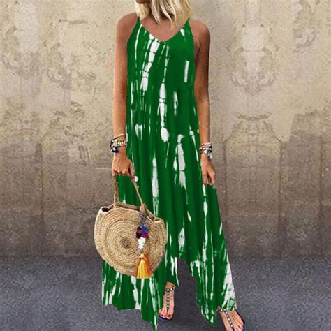 Womens Summer Maxi Dress Ladies Casual Loose Long Dresses Tank Dress