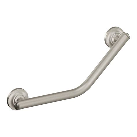 MOEN 16 In X 1 1 4 In Designer Angled Grab Bar In Brushed Nickel