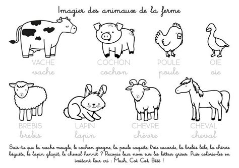 Coloriage à imprimer Imagier des animaux de la ferme