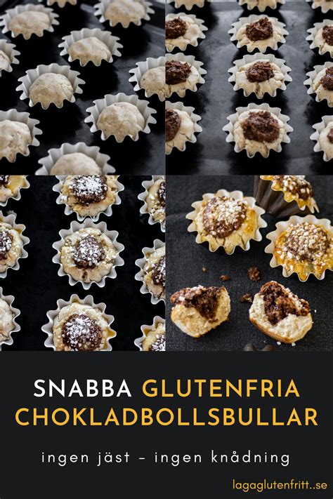 Lättbakade glutenfria bullar med chokladbollsfyllning perfekt för dig