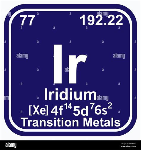 Iridium Periodic Table Of The Elements Vector Illustration Eps Stock