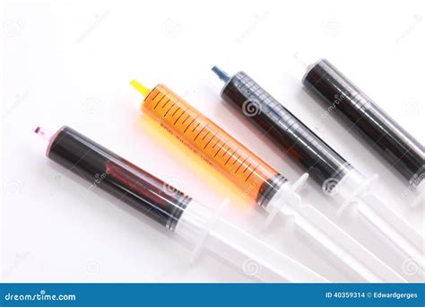 Ink syringes stock photo. Image of plastic, printing - 40359314