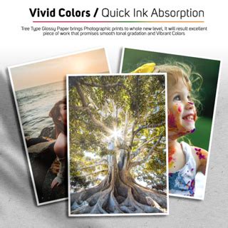 QUAFF Tree Type Glossy Photo Paper No Back Print A4 Size 180GSM