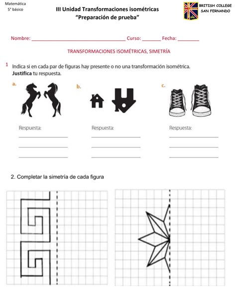 Guia De Repaso Transformaciones Isometricas Preparacion De Prueba