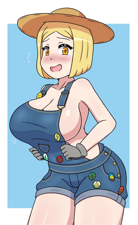 Rule 34 1girls Alternate Version Available Big Breasts Blonde Hair Blue Overalls Blush Breasts