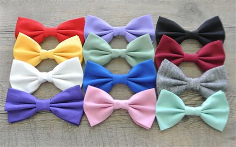 Solid Color Hair Bows Colorful Bows Solid Color Bow Tie Etsy