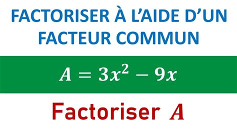 Factoriser avec un facteur commun Calcul littéral et identités