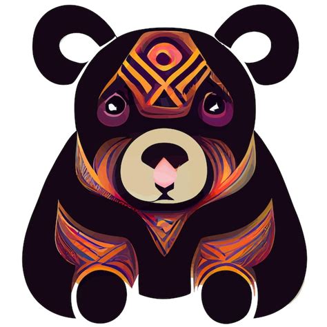 Vector De Ilustraci N De Oso Lindo Aislado En Blanco Con Estilo Tribal