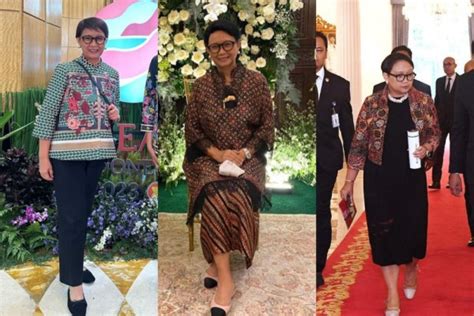 Gaya Berbatik Ala Retno Marsudi Menlu Perempuan Anggun