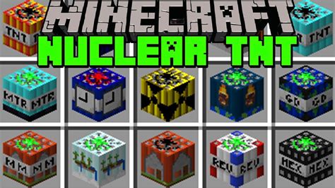 Minecraft Nuclear Tnt Mod Craft 100 New Explosives Modded Mini Game Education Youtube