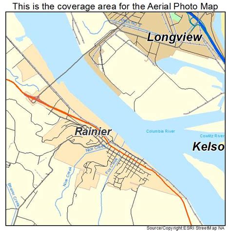 Aerial Photography Map of Rainier, OR Oregon