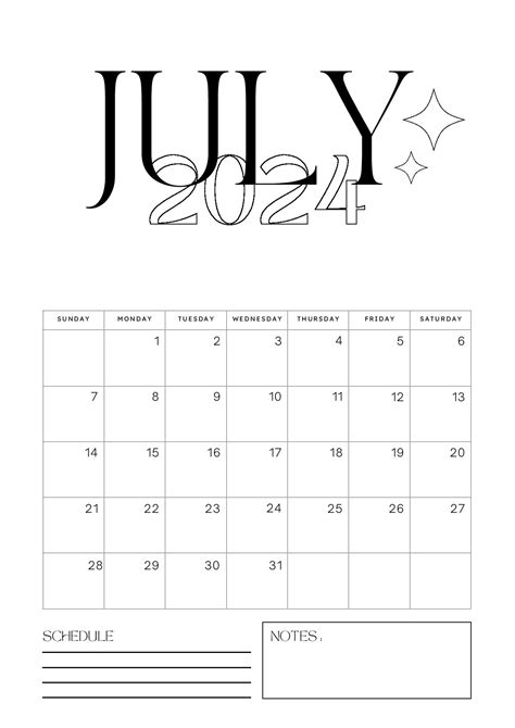 Free July Calendar Template Dianna Lisbeth