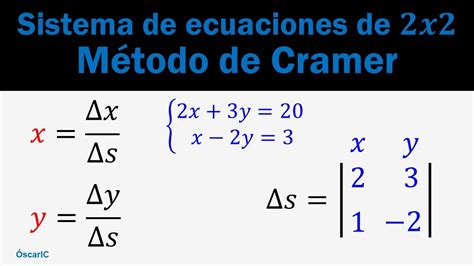 Sistema De Ecuaciones De X M Todo De Cramer Youtube