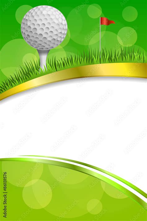 Background Abstract Green Golf Sport White Ball Red Flag Club Frame