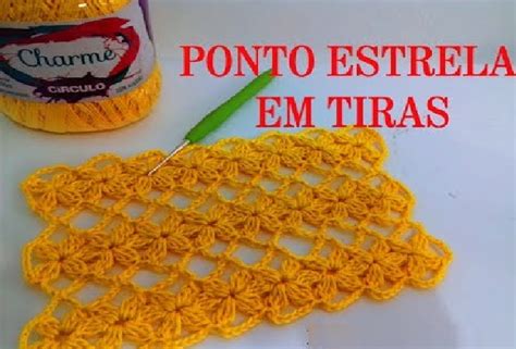 Ponto Estrela Em Tiras Crochê Material e Vídeo Bigtudo Artesanato