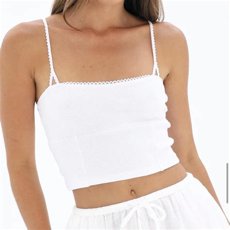 Glassons Women S White Crop Top Depop