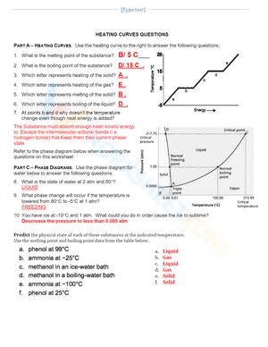 Free Heating Curve Worksheet Answers For Teaching Learning