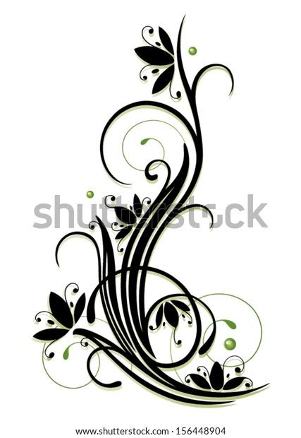 Filigree Beautiful Tendril Abstract Flowers Stock Vector Royalty Free