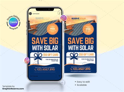 Solar Canva Instagram Story Banner Design Graphic Reserve