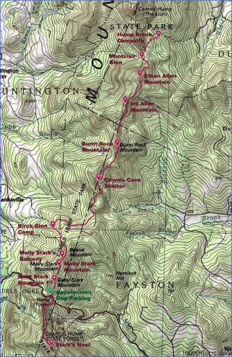 Killington Hiking Trail Map - ToursMaps.com