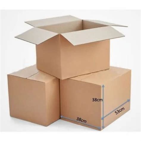 5 Ply Brown Plain Corrugated Carton Box For Apparel Size 38x38x53 Cm