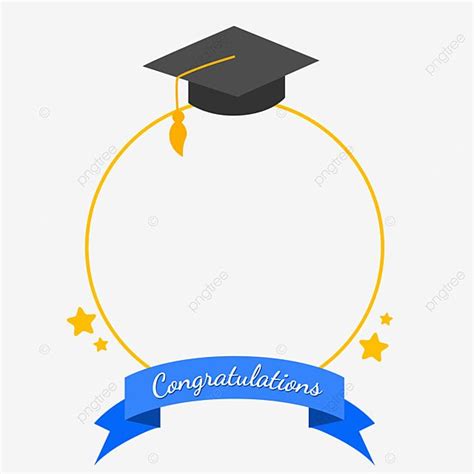 graduation cap with blue ribbon and stars around it, graduation hat ...