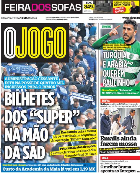 Capa Jornal O Jogo 15 Maio 2024 Capasjornais Pt