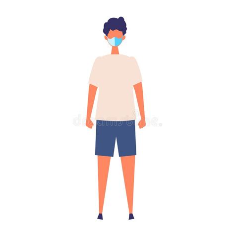 Vector Flat Illustration Of People Wearing A Surgical Mask Stock Vector Illustration Of