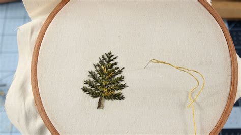 Simple Pine Tree Embroidery Tutorial