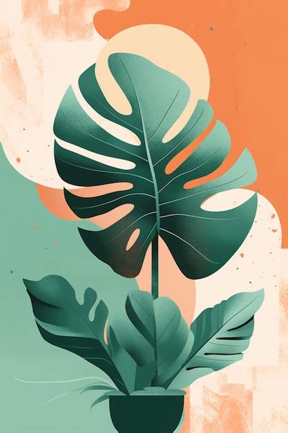 Um P Ster De Uma Planta Chamada Monstera Foto Premium