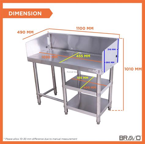 Tier Meja Stainless Steel Kitchen Table Stove Preparation Table