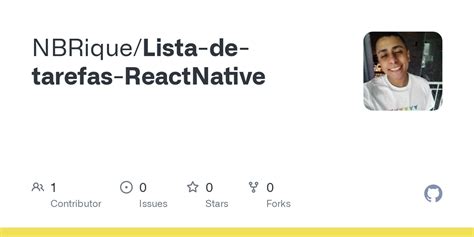 GitHub NBRique Lista De Tarefas ReactNative