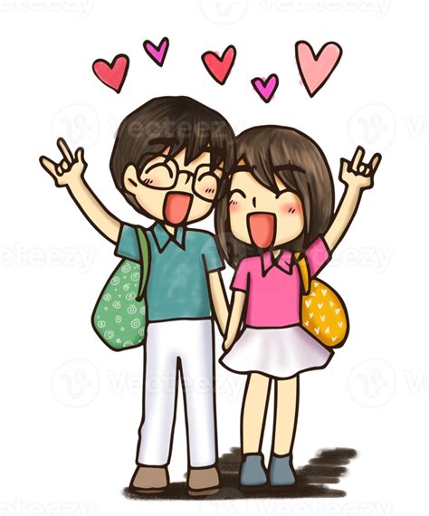 Anime Love Couples Together Travel Cute Character Cartoon Model Emotion