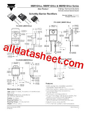 MBR10H60 Datasheet PDF Vishay Siliconix