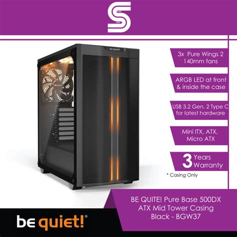 BE QUIET! Pure Base 500DX ATX Mid Tower Casing Black - BGW37 | Lazada