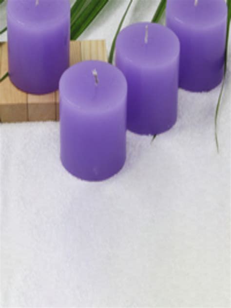 Buy Atorakushon Purple 4 Pieces Lavender Scented Pillar Candles