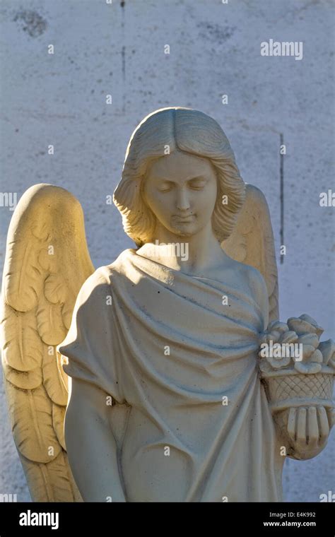 Angel Statue In A Cemetery Stock Photo Alamy