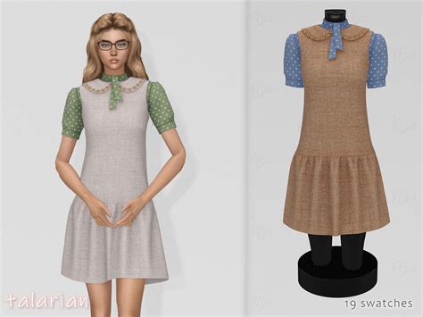 The Sims Resource Juniper Sundress With A Short Sleeved Blouse