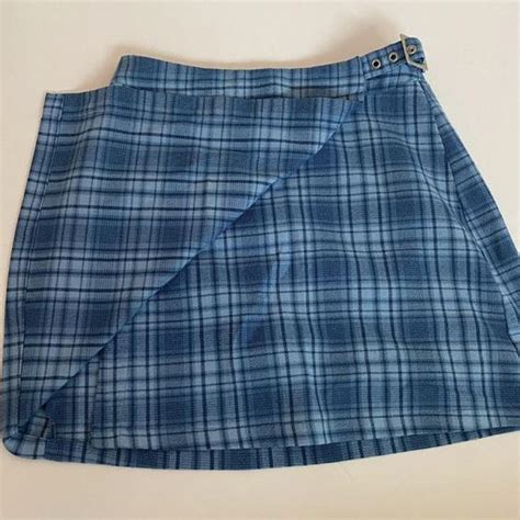 The Prettiest Brandy Melville Belted Blue Plaid Cara Depop