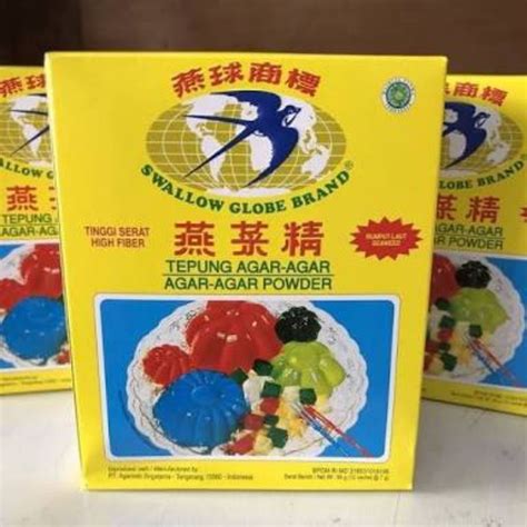 Jual TEPUNG AGAR AGAR SWALLOW GLOBE BRAND 7 GRAM AGAR AGAR POWDER