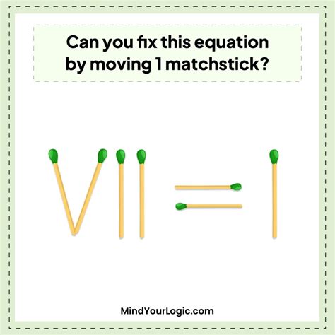 Matchstick Puzzles With Answers To Improve Your Brain Mindyourlogic