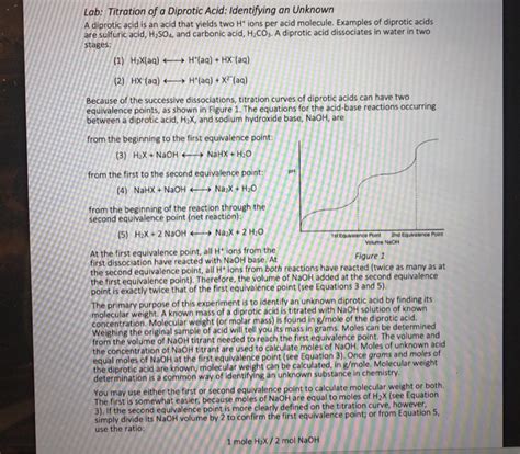 Solved Lab Titration Of A Diprotic Acid Identifying An